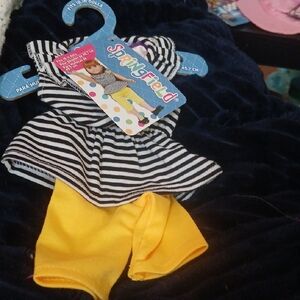Springfield Striped Doll Outfit with Yellow Pants